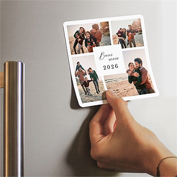 Carte de voeux en chiffres magnet - Mise en situation