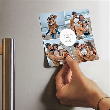 Carte de voeux portrait de tribu magnet - Mise en situation