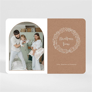 Carte de voeux couronne de gypsophile magnet