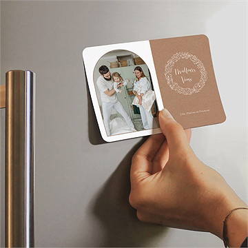 Carte de voeux couronne de gypsophile magnet - Mise en situation