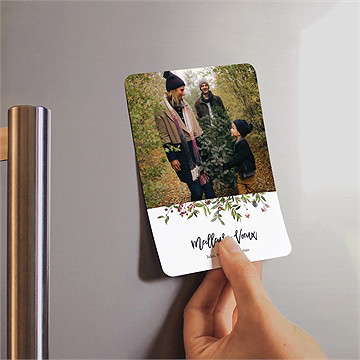 Carte de voeux merveilleuse année magnet - Mise en situation