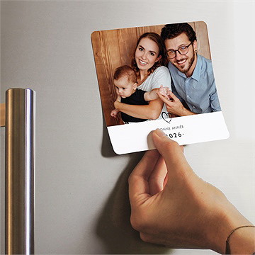 Carte de voeux petits mots doux magnet - Mise en situation