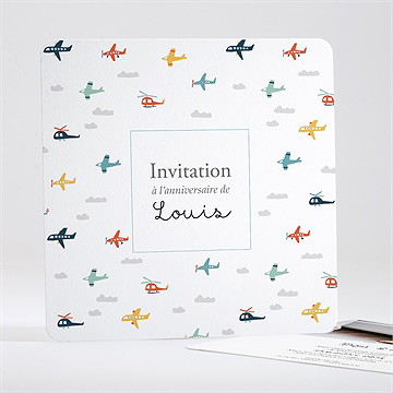 Invitation anniversaire avions