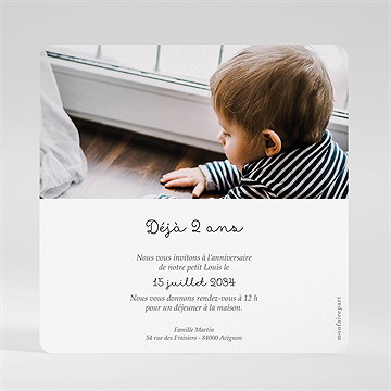 Invitation anniversaire avions - Dos de l'invitation