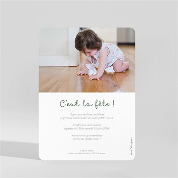 Invitation anniversaire petit lapin avec son arrosoir - Dos de l'invitation