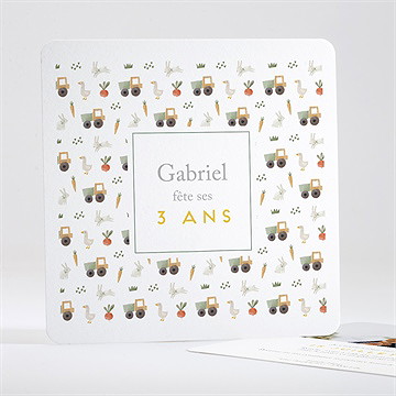 Invitation anniversaire tracteur