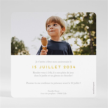 Invitation anniversaire tracteur - Dos de l'invitation