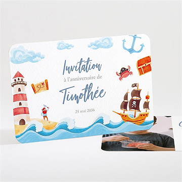 Invitation anniversaire monde de pirate