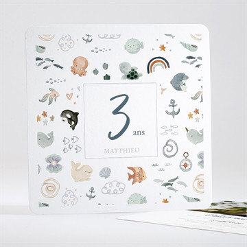 Invitation anniversaire baby ocean