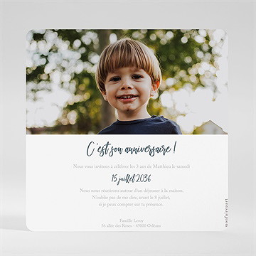 Invitation anniversaire baby ocean - Dos de la carte