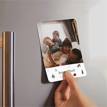 Carte de voeux sports d'hiver magnet - Mise en situation