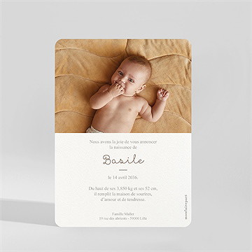 Faire-part naissance la clé des champs portrait - Dos du faire-part