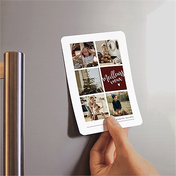 Carte de voeux la grille magique magnet - Mise en situation