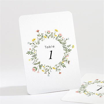 Numéro de table mariage joie champetre