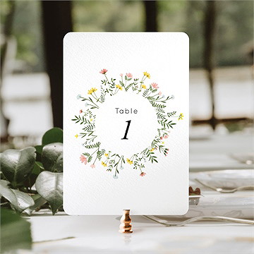 Numéro de table mariage joie champetre - Dos du numéro de table