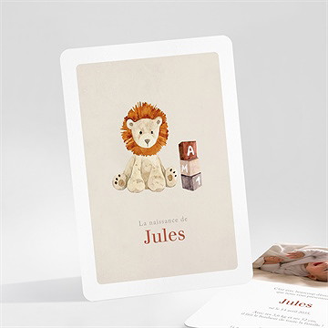 Faire-part naissance mon petit lion portrait