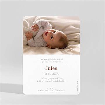 Faire-part naissance mon petit lion portrait - Dos du faire-part