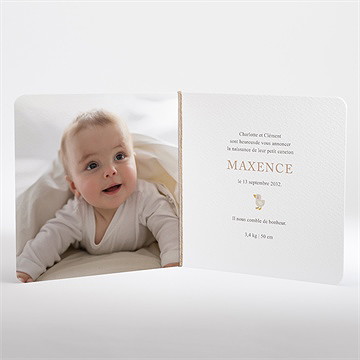 Faire-part naissance dans la ferme - Intérieur du faire-part