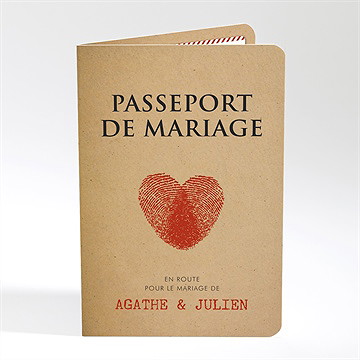 Faire-part mariage passeport vintage