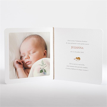 Faire-part naissance ma petite souris - Intérieur du faire-part