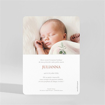 Faire-part naissance ma petite souris portrait - Dos du faire-part