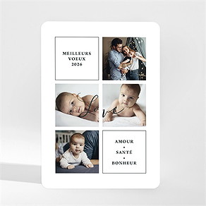 Carte de voeux mosaique de 6 photos magnet