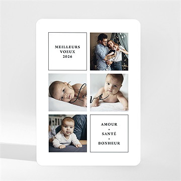 Carte de voeux mosaique de 6 photos magnet