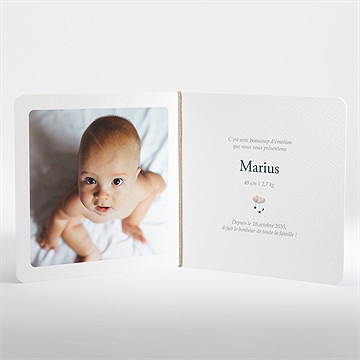 Faire-part naissance mon lapin en peluche - Intérieur du faire-part