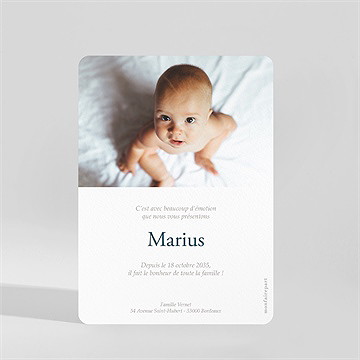 Faire-part naissance mon lapin en peluche portrait - Dos du faire-part