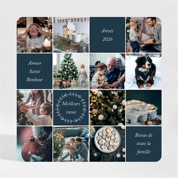 Carte de voeux multiples photos magnet