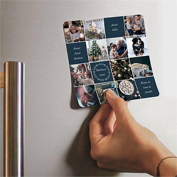Carte de voeux multiples photos magnet - Mise en situation