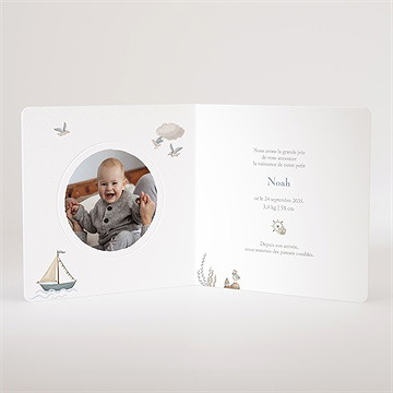 Faire-part naissance mon petit marin - Intérieur du faire-part