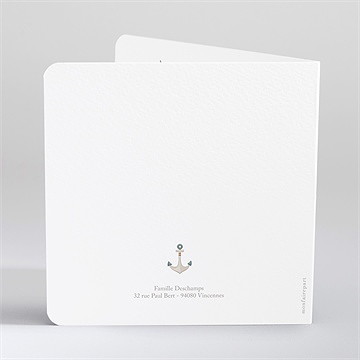 Faire-part naissance mon petit marin - Dos du faire-part
