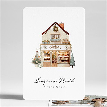 Carte de voeux boutique de noël