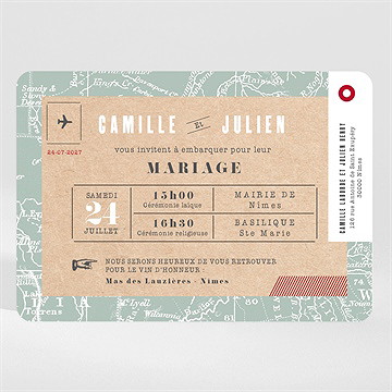 Faire-part mariage voyage voyage magnet