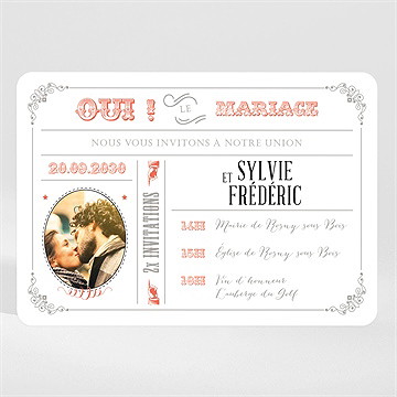 Faire-part mariage vintage & original magnet - Mise en situation