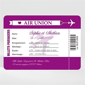 Faire-part mariage air union magnet