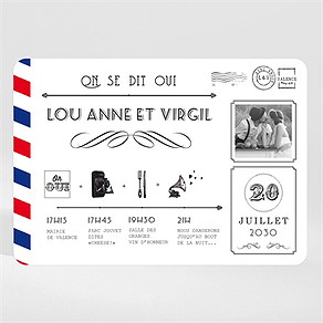 Faire-part mariage destination bonheur magnet