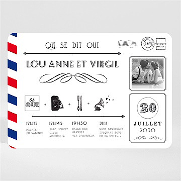 Faire-part mariage destination bonheur magnet