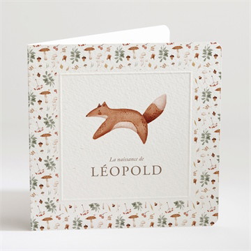 Faire-part naissance renard automne