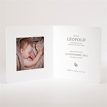 Faire-part naissance renard automne - Intérieur du faire-part