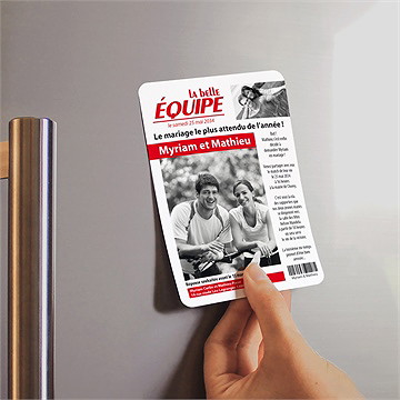 Faire-part mariage la belle equipe magnet - Mise en situation