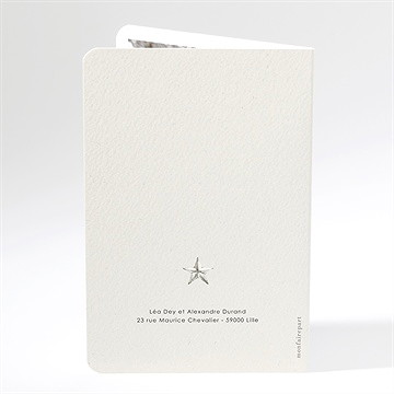 Faire-part mariage en hiver plié - Dos du faire-part