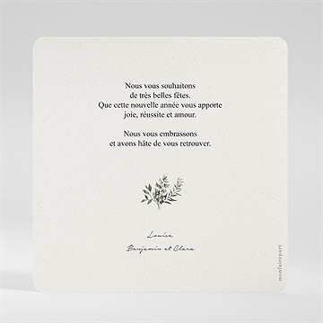 Carte de voeux couronne d'hiver - Dos de la carte