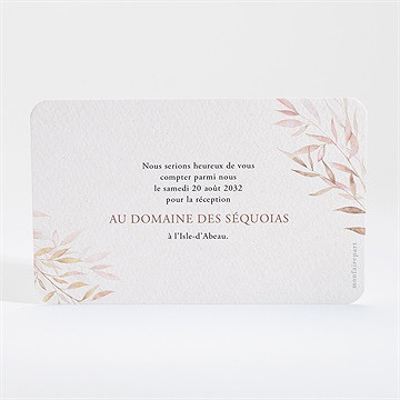 Carton d'invitation mariage poésie boheme - Dos du carton