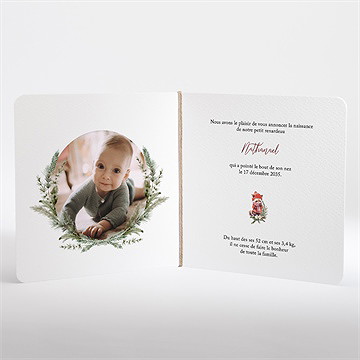 Faire-part naissance hiver - Intérieur du faire-part