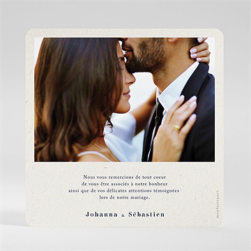 Remerciement mariage notre idylle - Dos du remerciement