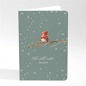 Faire-part naissance flocons de neige