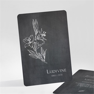 Faire-part décès lys allongé