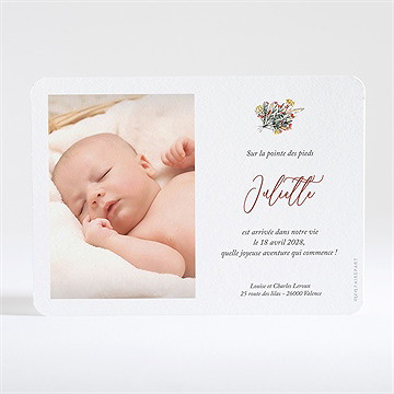 Faire-part naissance mon petit couffin paysage - Dos de la carte